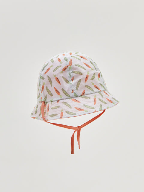 Reserved Baby Girl's Light Orange Reversible Cotton Hat | Reserved In Lebanon