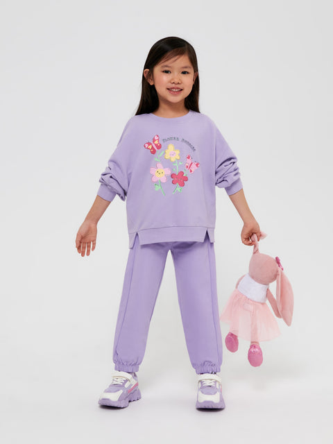 Sinsay Girl's Purple Elastic Waistband Sweatpants | Sinsay In Lebanon