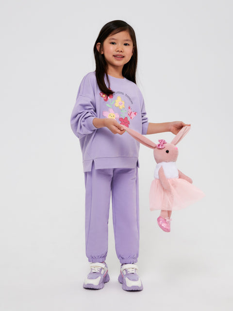 Sinsay Girl's Purple Elastic Waistband Sweatpants | Sinsay In Lebanon