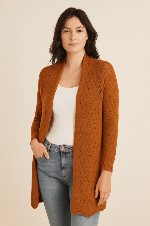 Zabaione Women's Brown Knitted Cardigan | Zabaione In Lebanon