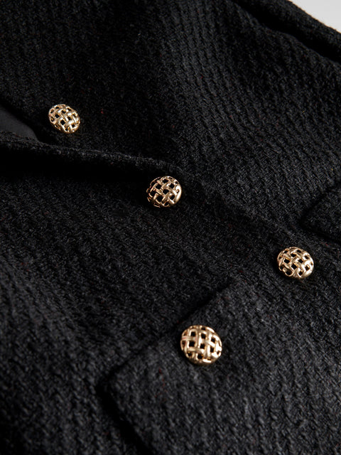 Reserved Women's Black Fabric Tweed Blazer| Reserved In Lebanon