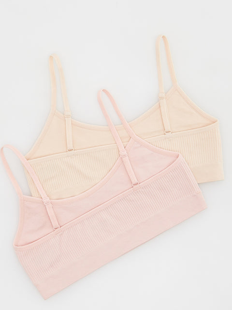 Reserved Girl's Multicolor Ribbed Microfiber Top 2 Pack | Reserved In Lebanon