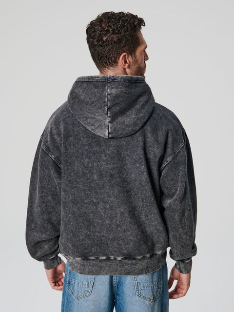 Sinsay Men's Washed Black Sports Hoodie | Sinsay In Lebanon