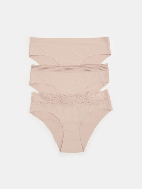 Sinsay Women's Beige Panties With Lace 3-Pack | Sinsay In Lebanon