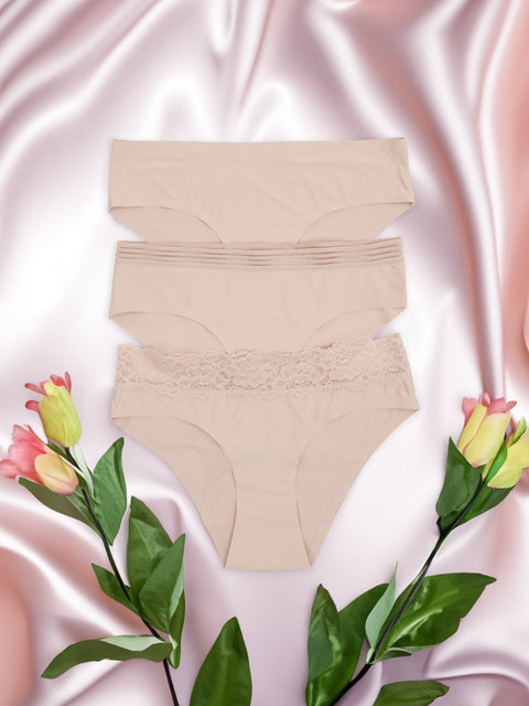 Sinsay Women's Beige Panties With Lace 3-Pack | Sinsay In Lebanon