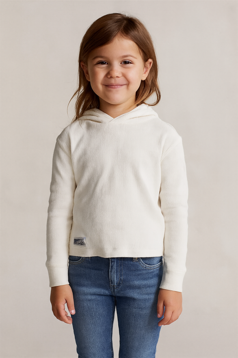 Polo Ralph Lauren Girl's White Long Sleeve Hoodie |Polo Ralph Lauren In Lebanon
