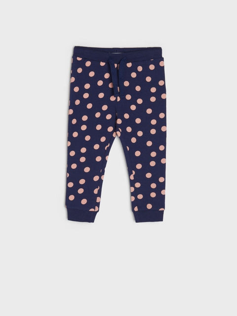 Sinsay Baby Girl's Navy Polka Dot Sweatpants | Sinsay in Lebanon