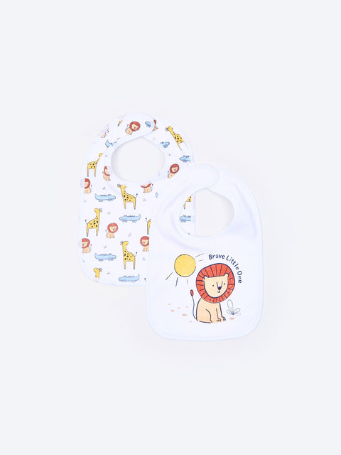 Sinsay Baby Boy's White Printed Bibs 2-Pack | Sinsay In Lebanon