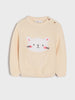 Sinsay Baby Girl's  Beige Printed Long Sleeve Knitted Sweater | Sinsay In Lebanon