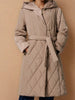 Sinsay Women's Taupe Belted Quilted Coat