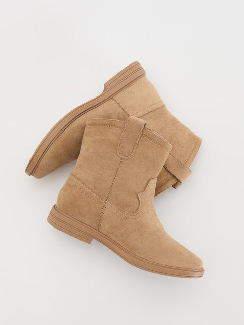 Reserved Girl's Beige Cowboy-Style Ankle Boots | Reserved In Lebanon