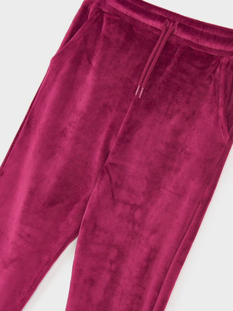 Sinsay Girl's Burgundy Velvet Jogger Sweatpant | Sinsay In Lebanon