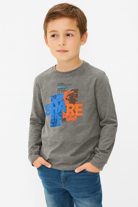 S.Oliver Boy's Grey Long-Sleeve Blouse |S.Oliver in Lebanon