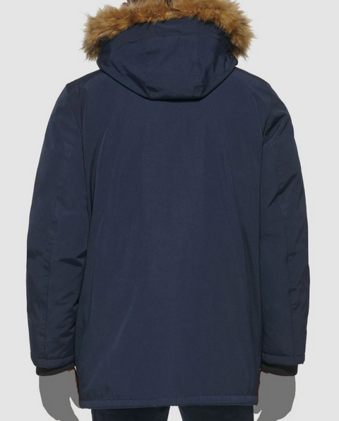 Club Room Men's Navy Faux Fur Hood Ultra Loft Parka Jacket | Club Room In Lebanon