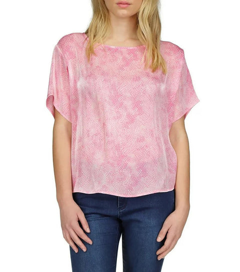 Michael Kors Women's Pink Petal Print Dolman Sleeve Blouse | Michael Kors In Lebanon