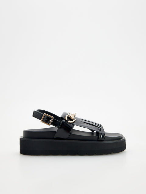Reserved Women's Black Sandals With Buckles | Reserved In Lebanon