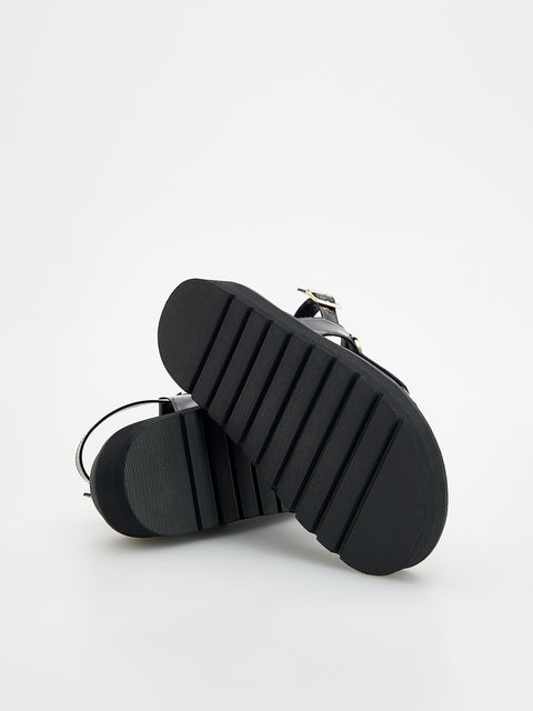 Reserved Women's Black Sandals With Buckles | Reserved In Lebanon