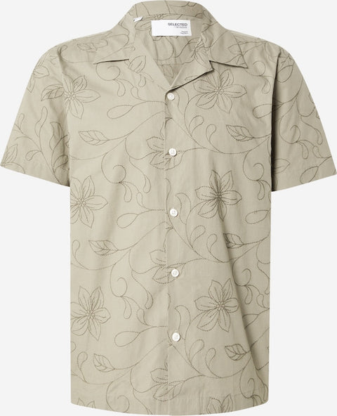 Selected Homme Men's Light Beige Comfort fit Button Up Shirt  | Selected Homme  in Lebanon