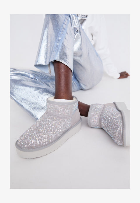 Steve Madden Women's Grey Stone Clydes Boots | Steve Madden In Lebanon