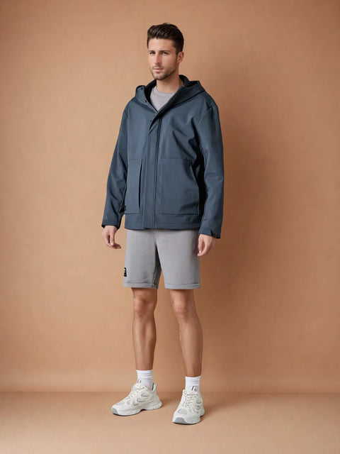 Sinsay Men's Dark Gray Smooth Regular Fit Hooded Jacket|Sinsay In Lebanon
