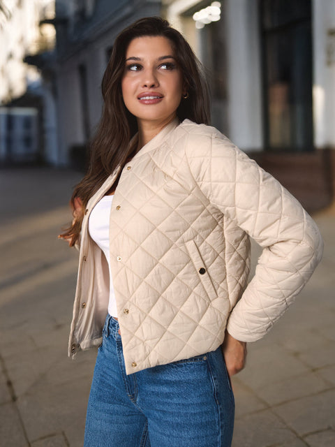 Sinsay Women's Off White Quilted Jacket|Sinsay In Lebanon