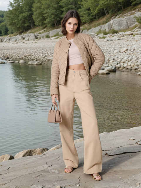 Sinsay Women's Beige Quilted Jacket |Sinsay In Lebanon