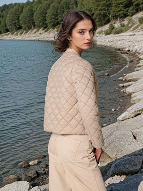 Sinsay Women's Beige Quilted Jacket |Sinsay In Lebanon
