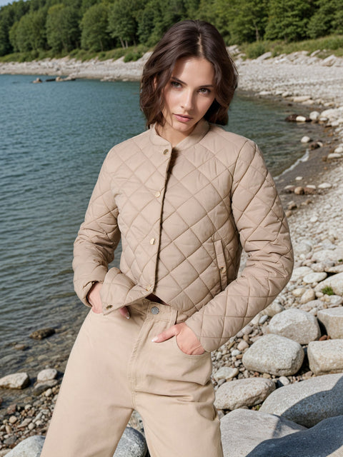 Sinsay Women's Beige Quilted Jacket |Sinsay In Lebanon