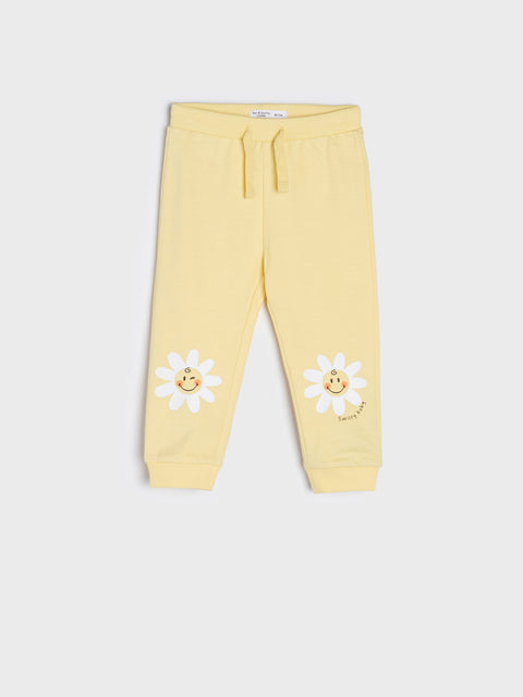 Sinsay SmileyBaby Baby Girl's Yellow Jogger Sweatpants | Sinsay In Lebanon