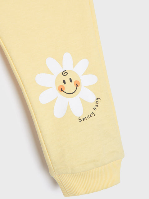 Sinsay SmileyBaby Baby Girl's Yellow Jogger Sweatpants | Sinsay In Lebanon