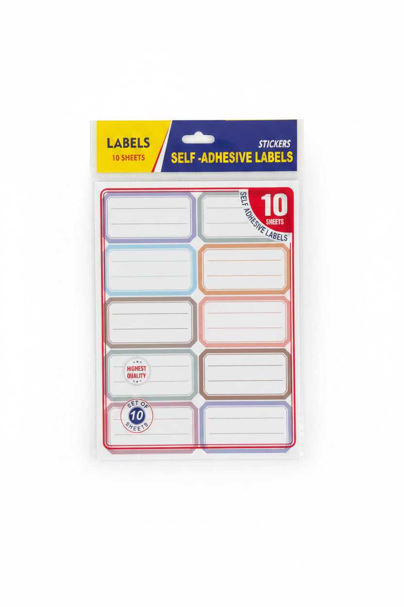 Self-Adhesive School Labels stickers (LN050) colors