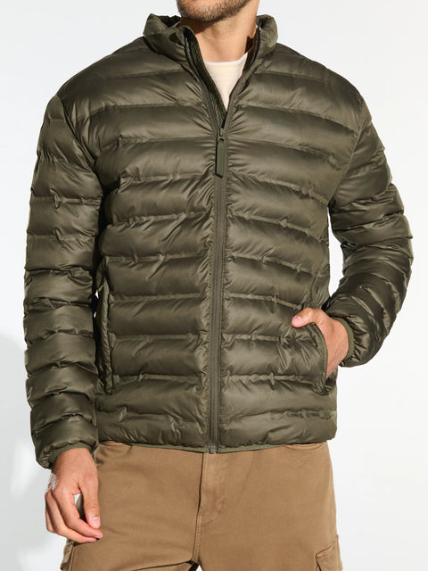 Sinsay Men Olive Green Hooded Padded Jacket | Sinsay in Lebanon