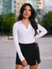 Sinsay Women White Ribbed Polo Neck Bodysuit | Sinsay in Lebanon