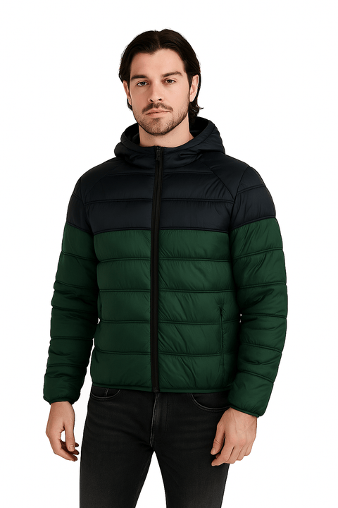 Scout Men's Navy & Green Hooded Quilted Jacket | Scout In Lebanon