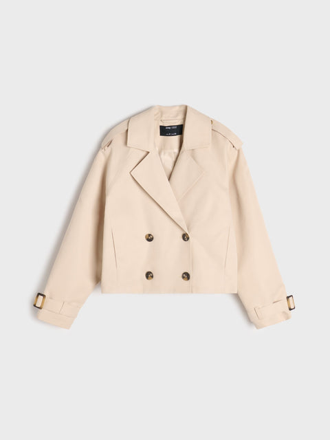 Sinsay Women's Beige Relaxed Fit Short Trench Coat|Sinsay In Lebanon