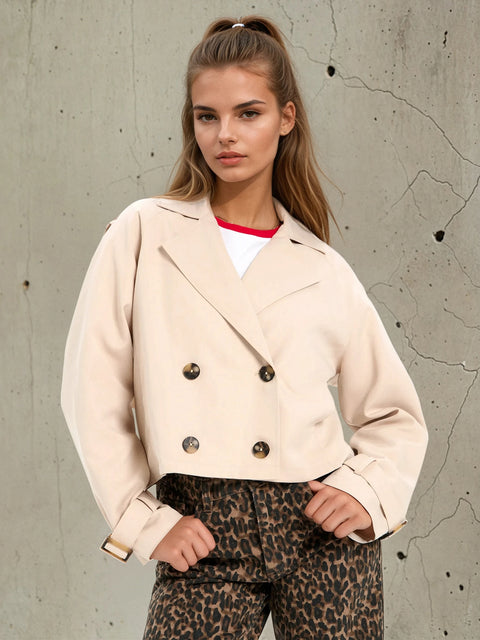 Sinsay Women's Beige Relaxed Fit Short Trench Coat|Sinsay In Lebanon