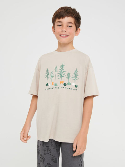 Sinsay Boy's Khaki Printed Crew Neck T-Shirt |Sinsay In Lebanon