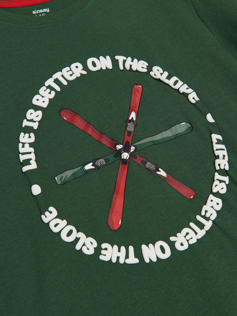 Sinsay Boy's Green Round Neck T-Shirt With Print | Sinsay In Lebanon