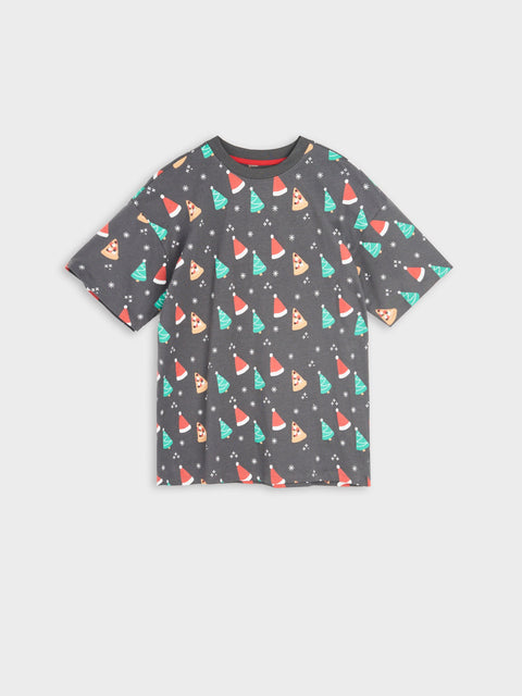 Sinsay Boy's Gray Multi Christmas Printed Crew Neck T-Shirt|Sinsay In Lebanon
