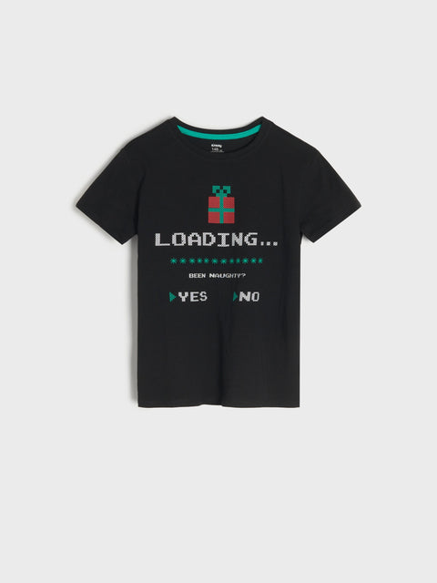 Sinsay Boy's Black Printed T-Shirt | Sinsay In Lebanon