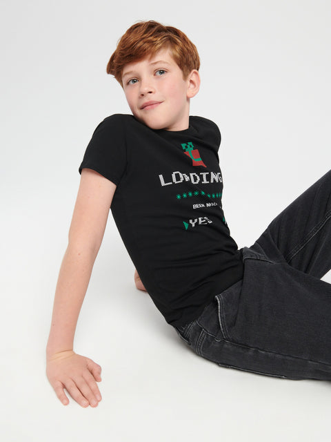 Sinsay Boy's Black Printed T-Shirt | Sinsay In Lebanon