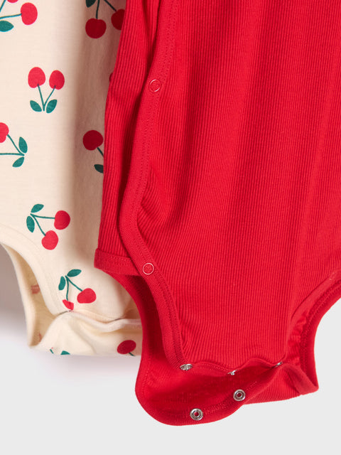 Sinsay Baby Girl's Beige/Red Cotton Bodysuits 2-Pack | Sinsay In Lebanon
