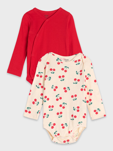 Sinsay Baby Girl's Beige/Red Cotton Bodysuits 2-Pack | Sinsay In Lebanon