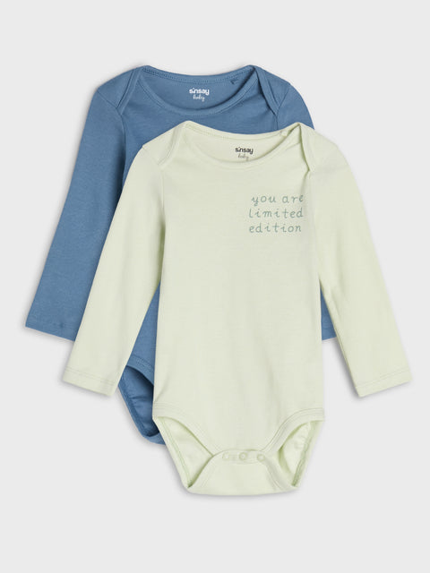 Sinsay Baby Boy's Petrol & Sage Green Pack Of 2 Bodysuits | Sinsay In Lebanon