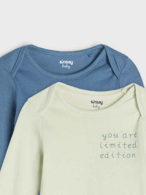 Sinsay Baby Boy's Petrol & Sage Green Pack Of 2 Bodysuits | Sinsay In Lebanon