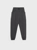 Dark gray jogger pants on a light gray background