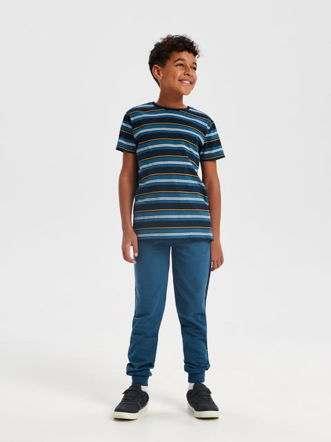 Sinsay Boy's Navy Blue Striped Short Sleeve T-Shirt | Sinsay In Lebanon