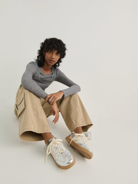 Reserved Girl's Silver Metallised Sneakers | Reserved In Lebanon