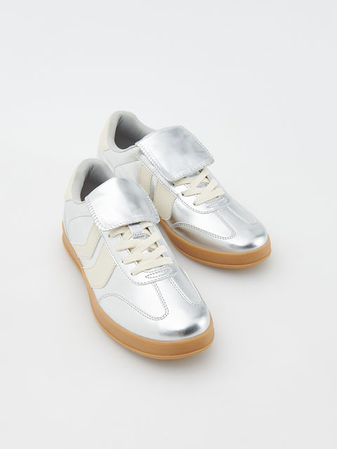 Reserved Girl's Silver Metallised Sneakers | Reserved In Lebanon