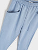 Light blue pants on a white background